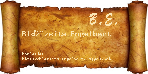 Blázsits Engelbert névjegykártya